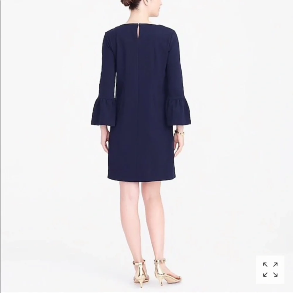 J. Crew Bell Sleeve Solid Navy Blue 💙 Dress